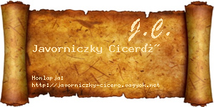 Javorniczky Ciceró névjegykártya